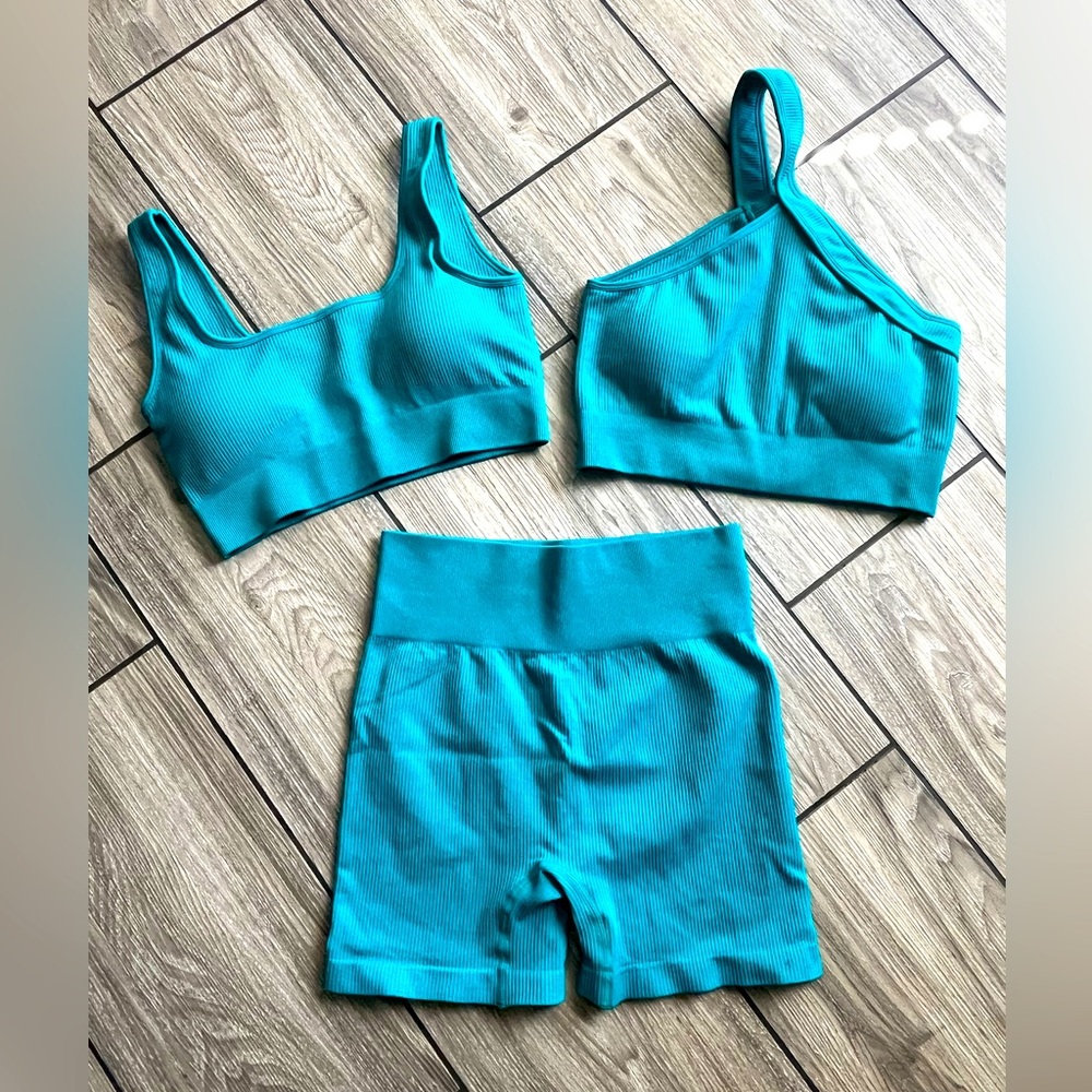 Women's Teal biker short set